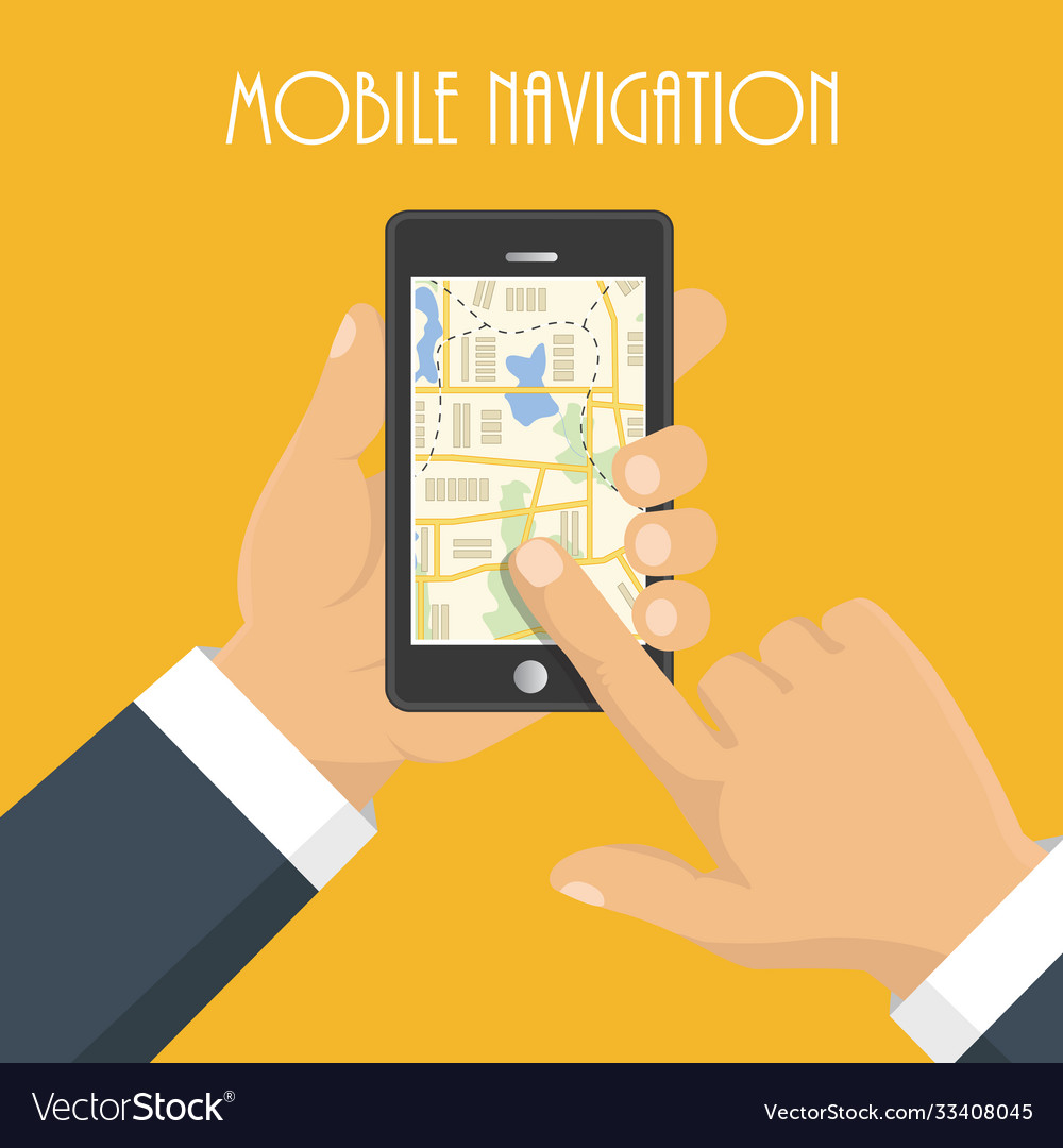 Map concept navigation delivery hand vector image Map concept navigation delivery hand