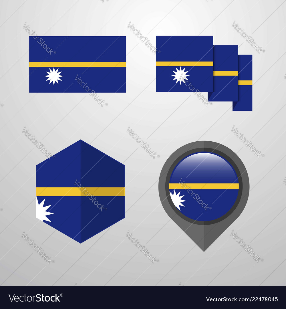 Nauru Flag Design Set