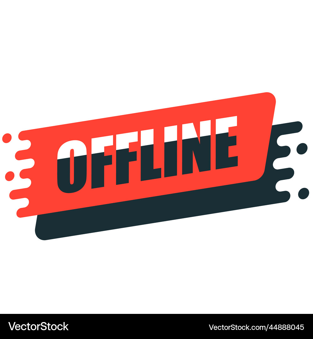 Offline symbol on the emblem no connection Vector Image