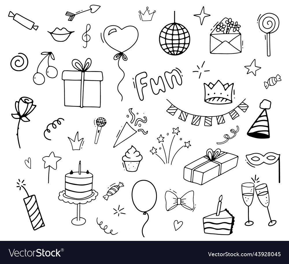 Party Doodle Clip Art Set
