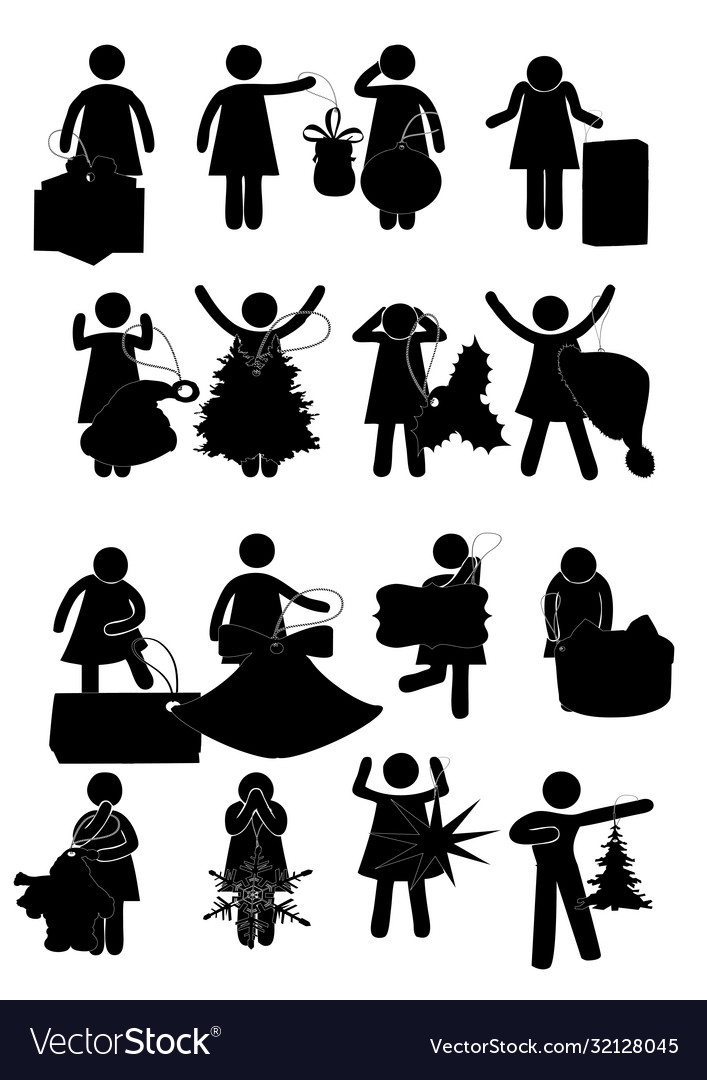 People icons for web design isolated on white