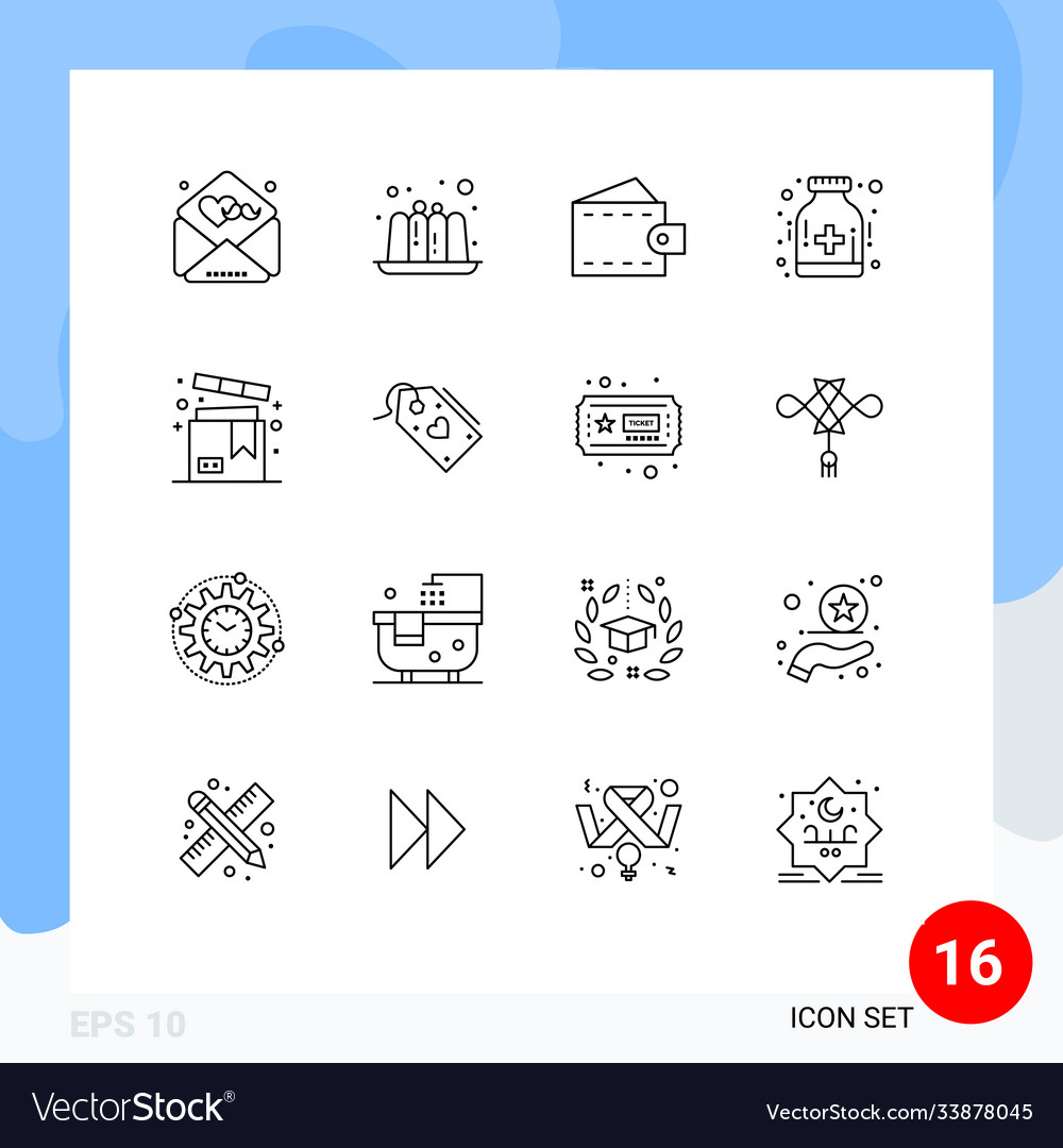 Pictograph set 16 simple outlines product