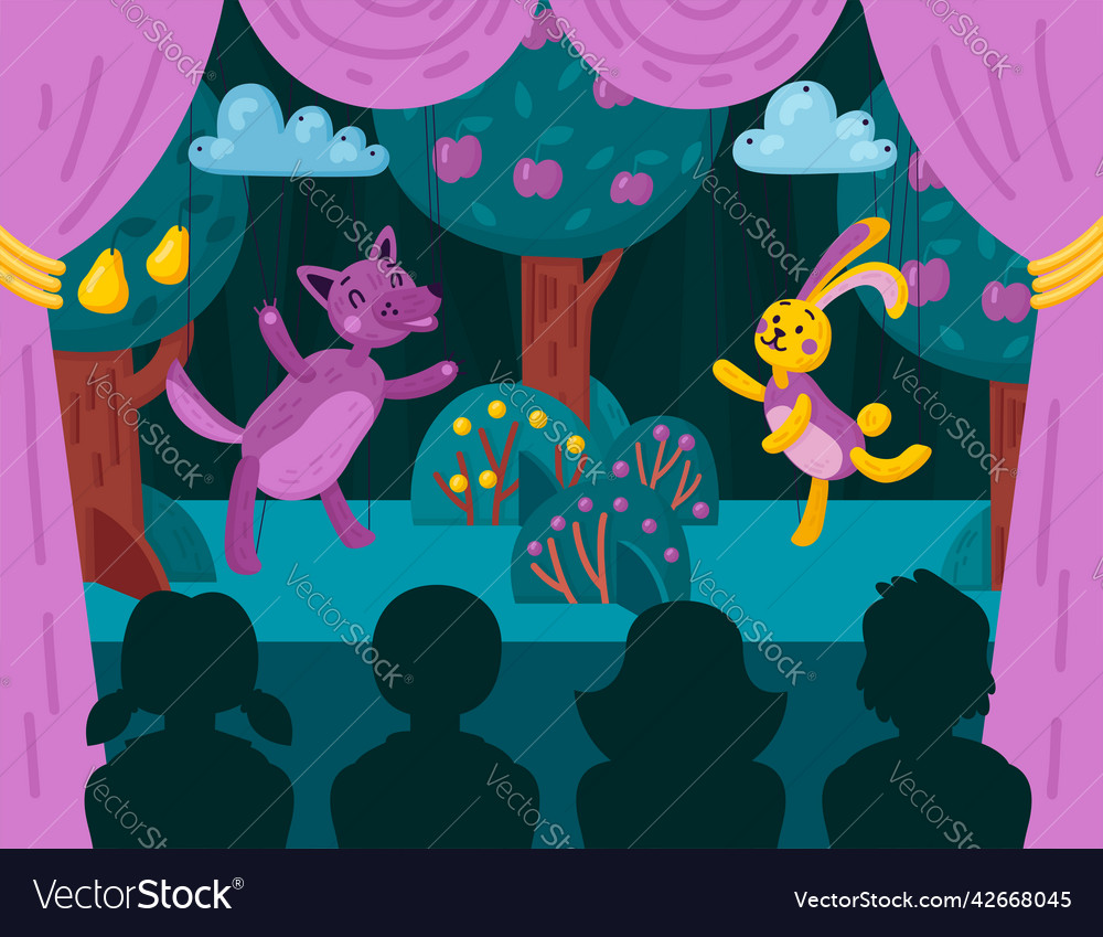 Puppet show booth Royalty Free Vector Image - VectorStock