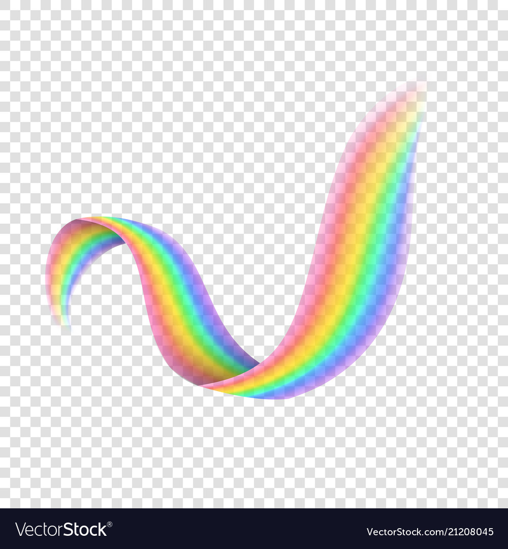 Realistic Rainbow On Transparent Background Vector Image