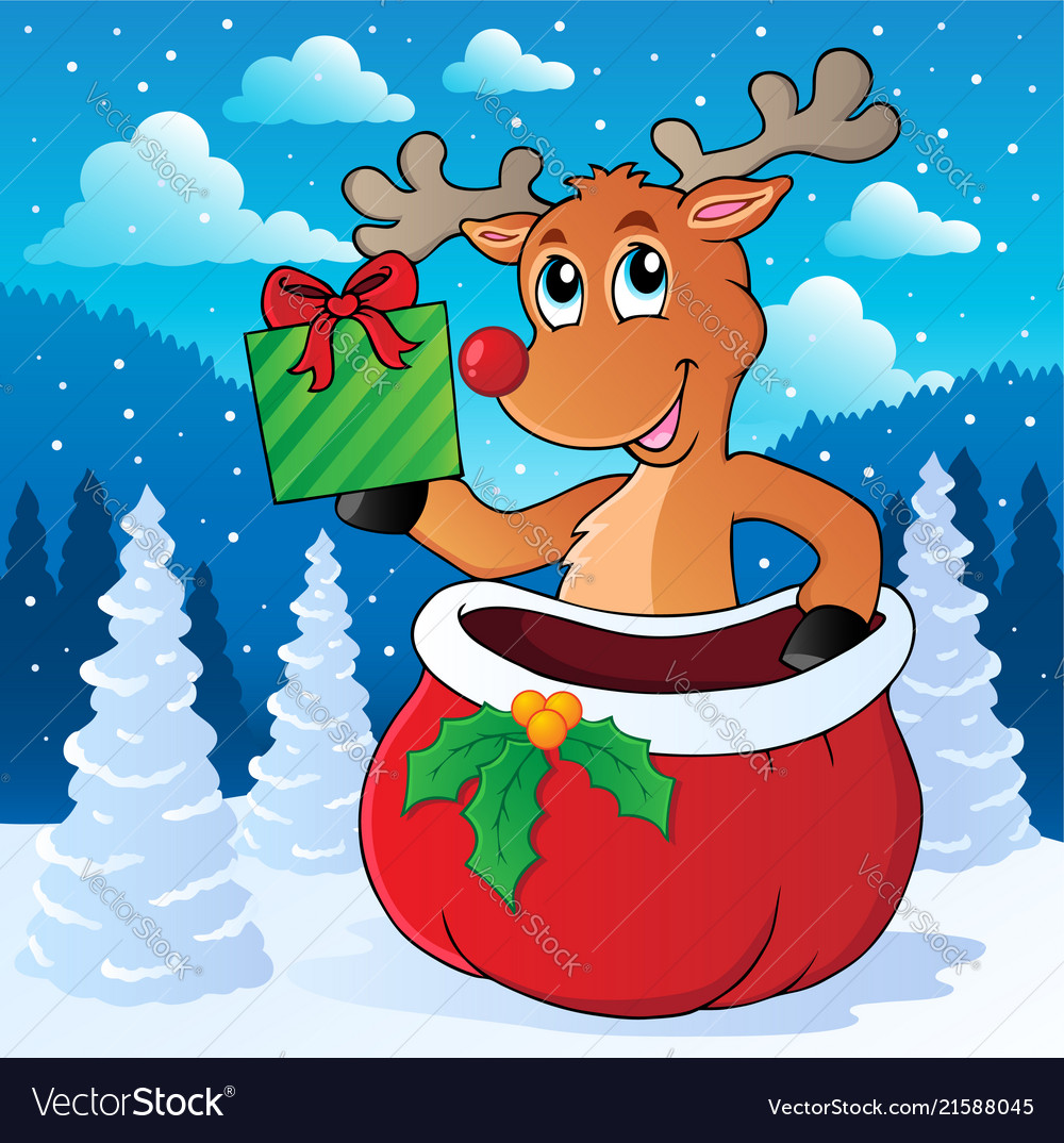Reindeer theme image 7 Vector Image Reindeer theme image 7