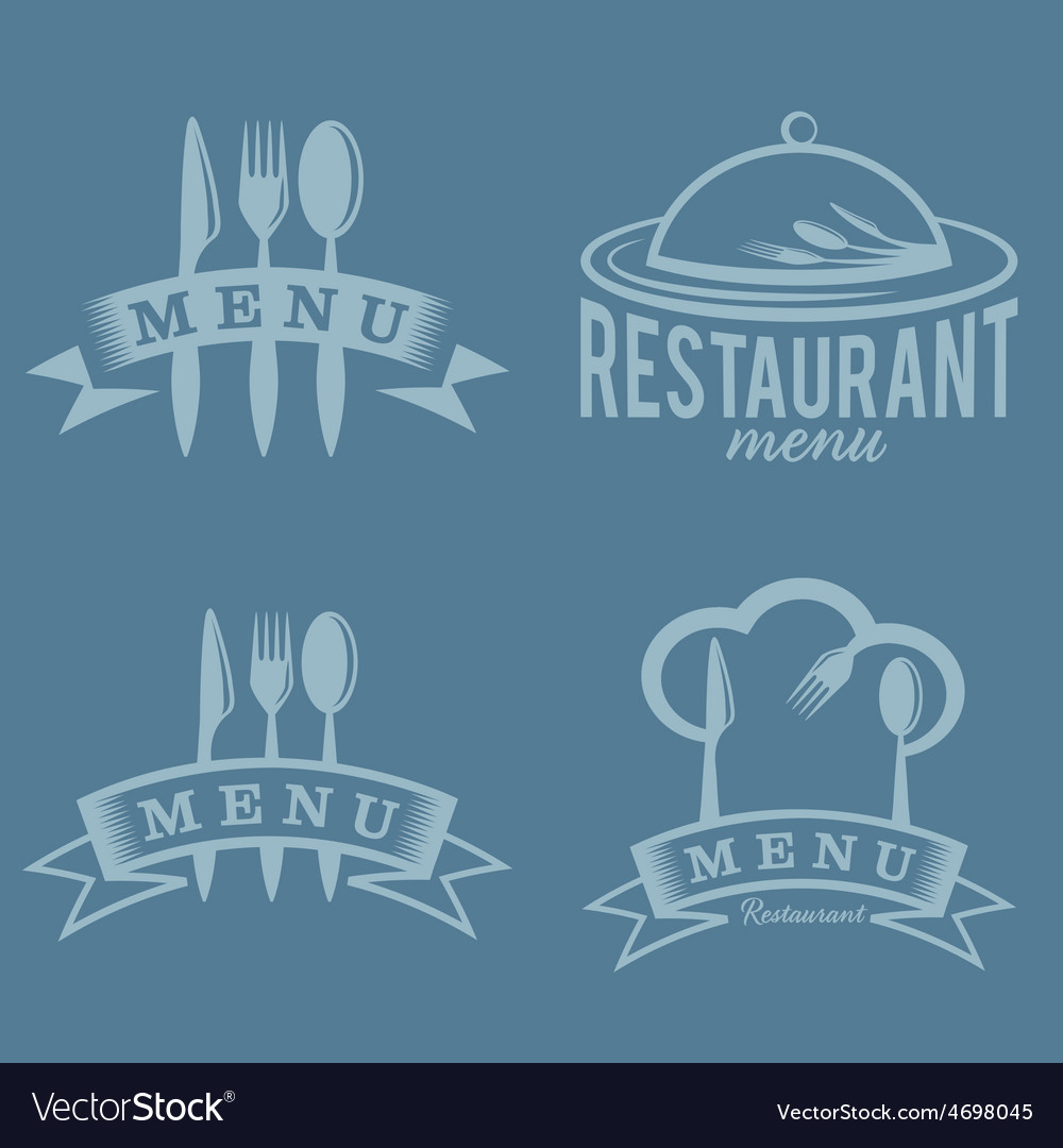 Restaurant and menu elements set