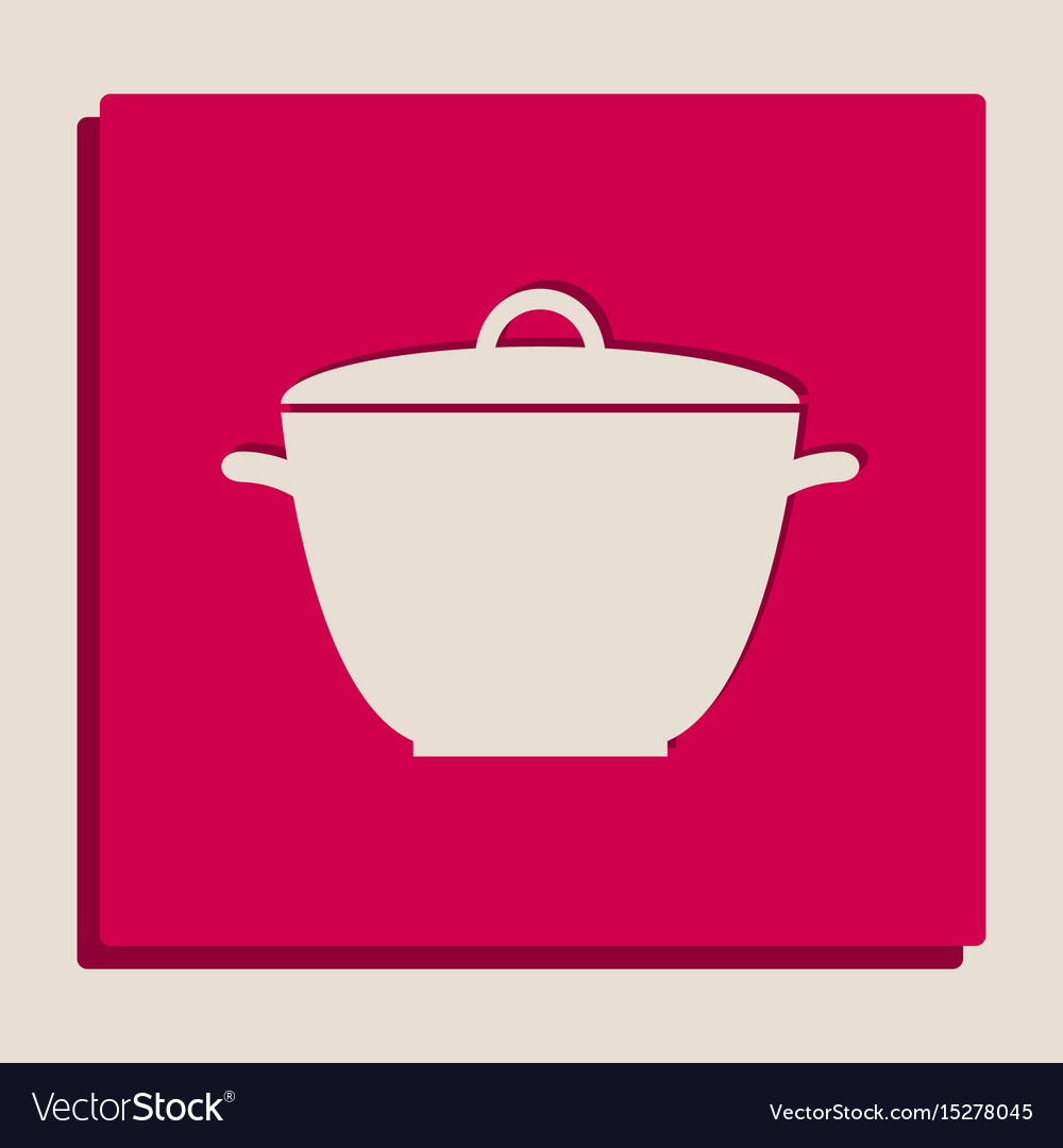 Saucepan simple sign grayscale version
