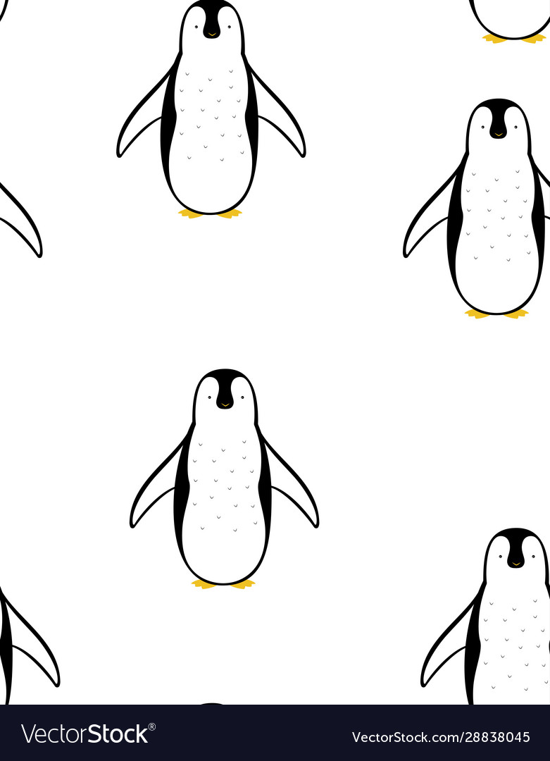 Seamless pattern penguin isolated