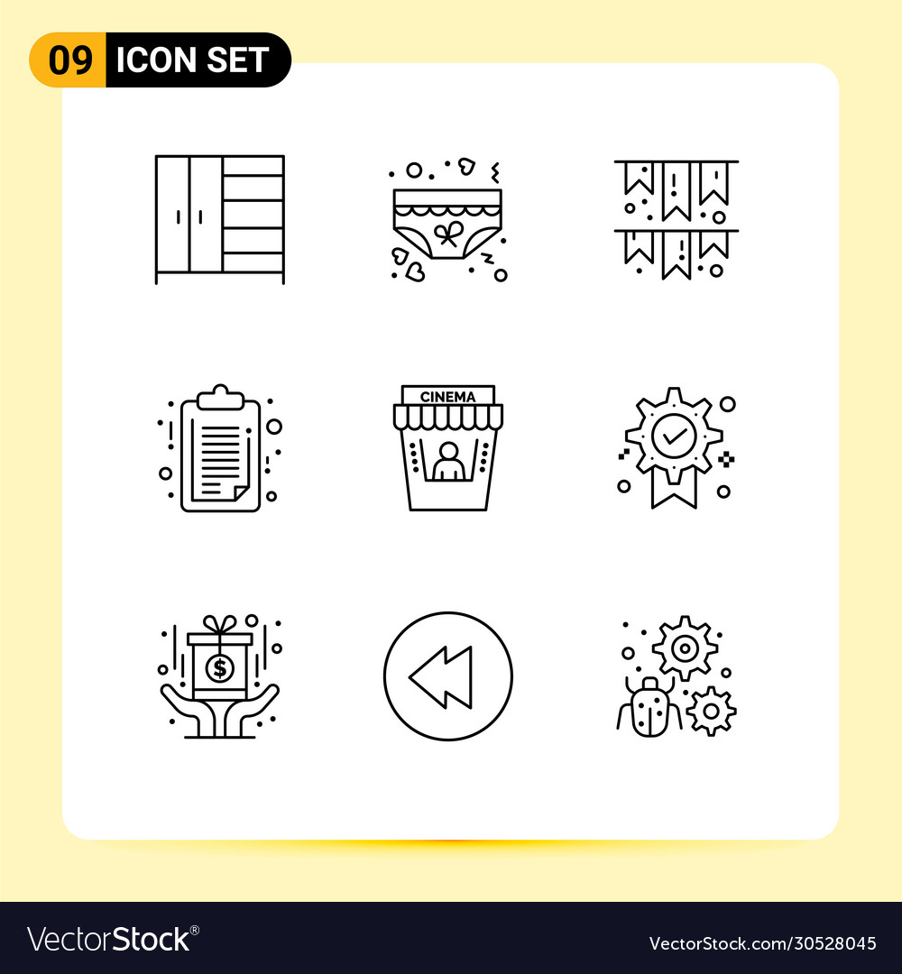 Set 9 outlines on grid for movie clip board