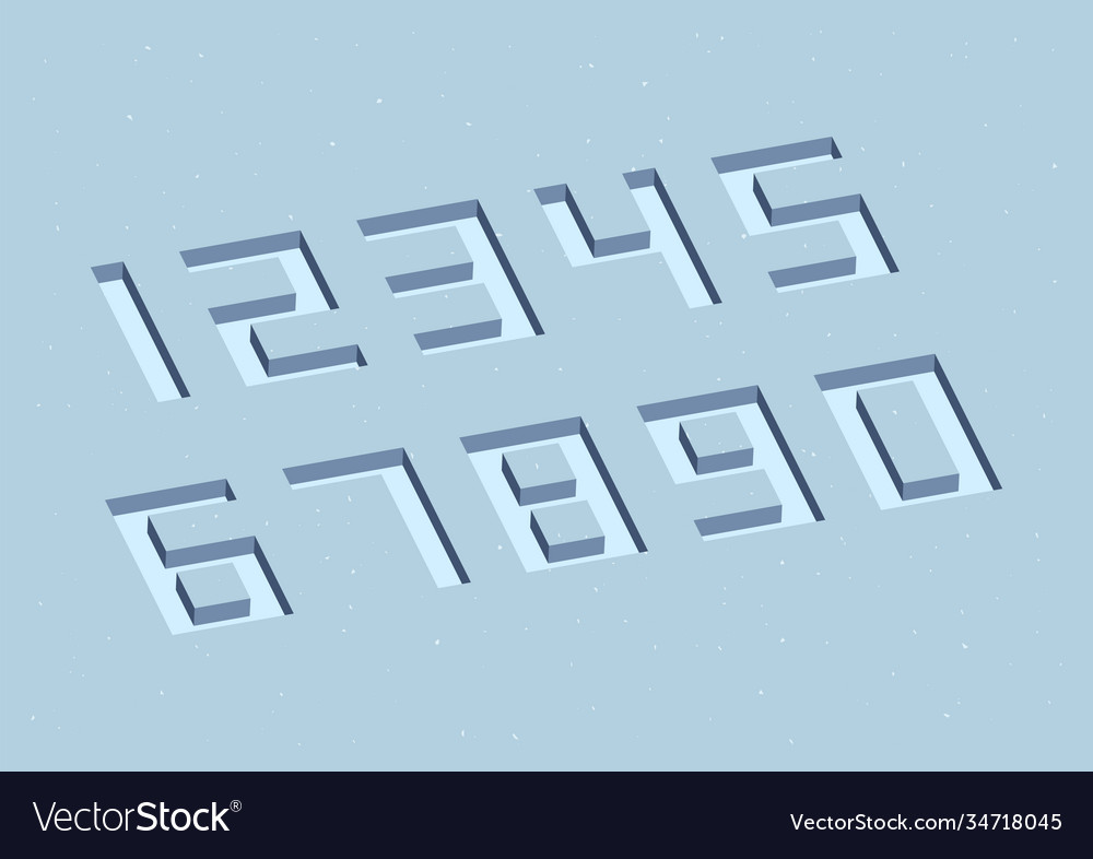 Set numbers with 3d isometric effect
