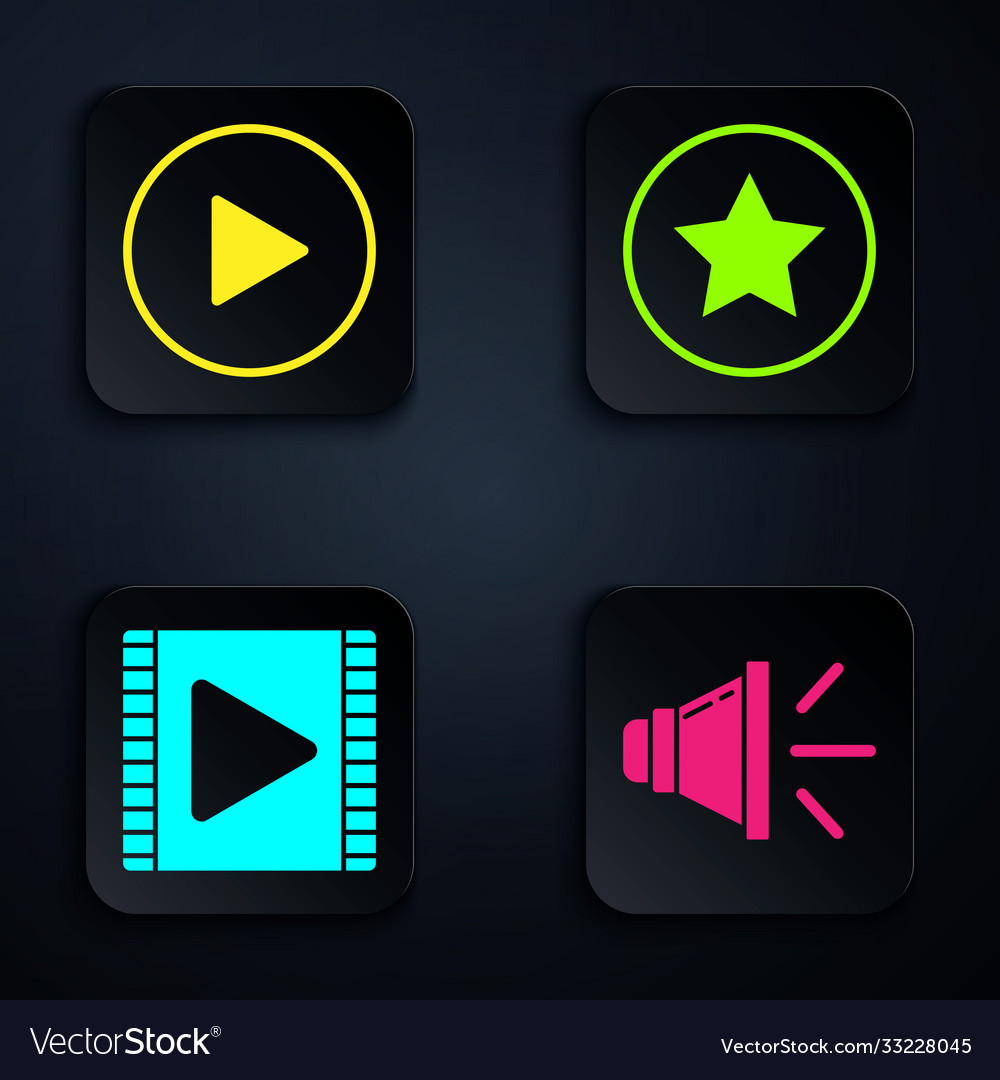 Set speaker volume play in circle video vector image Set speaker volume play in circle video