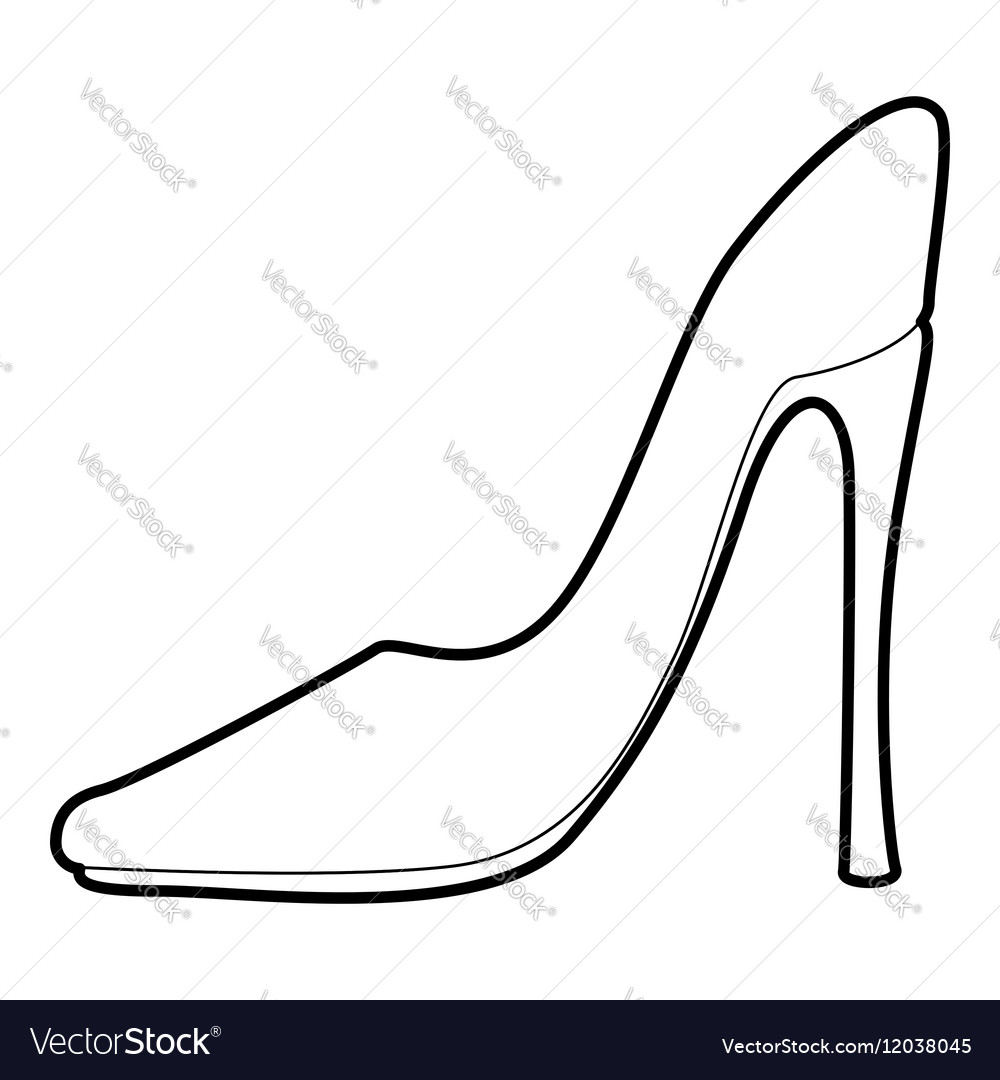 Shoe Icon Outline Style Royalty Free Vector Image