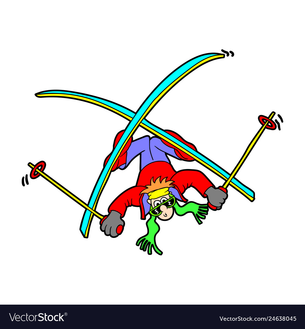 Ski and falling Royalty Free Vector Image VectorStock