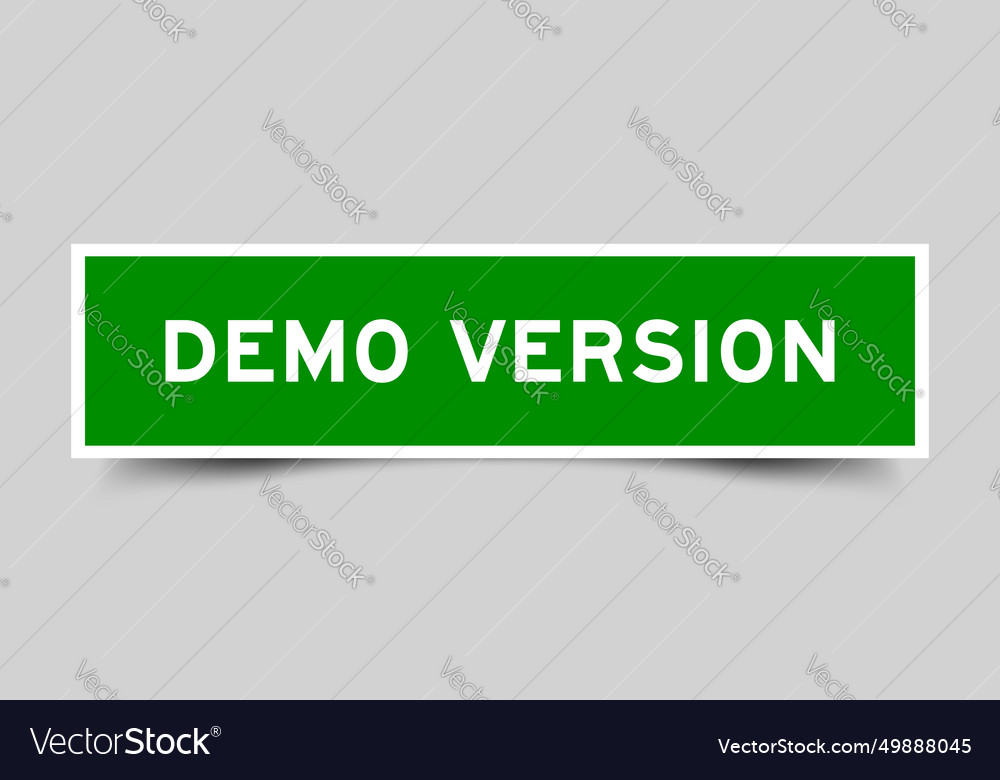 Square sticker label with word demo version Vector Image Square sticker label with word demo version