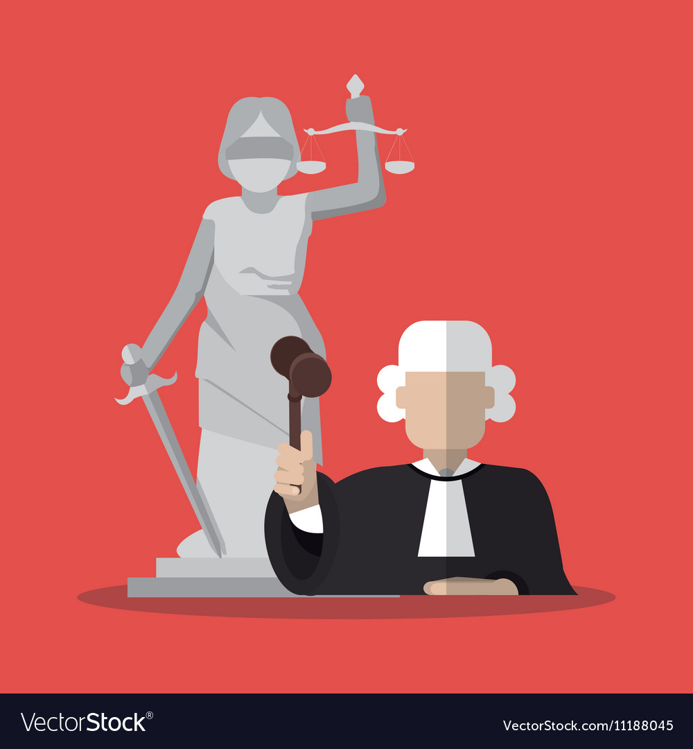 Statue and judge of law justice design