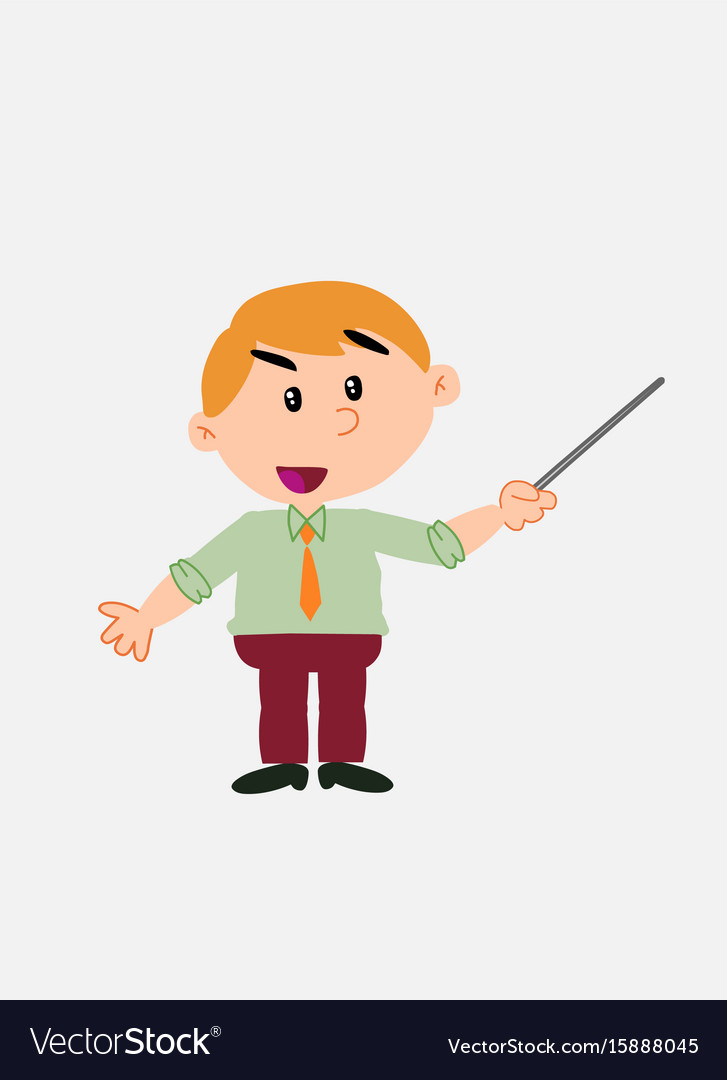 White businessman with a pointer