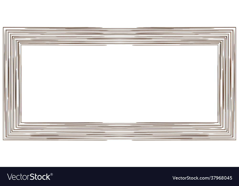 Wood textured rectangle horizontal frame vector image Wood textured rectangle horizontal frame