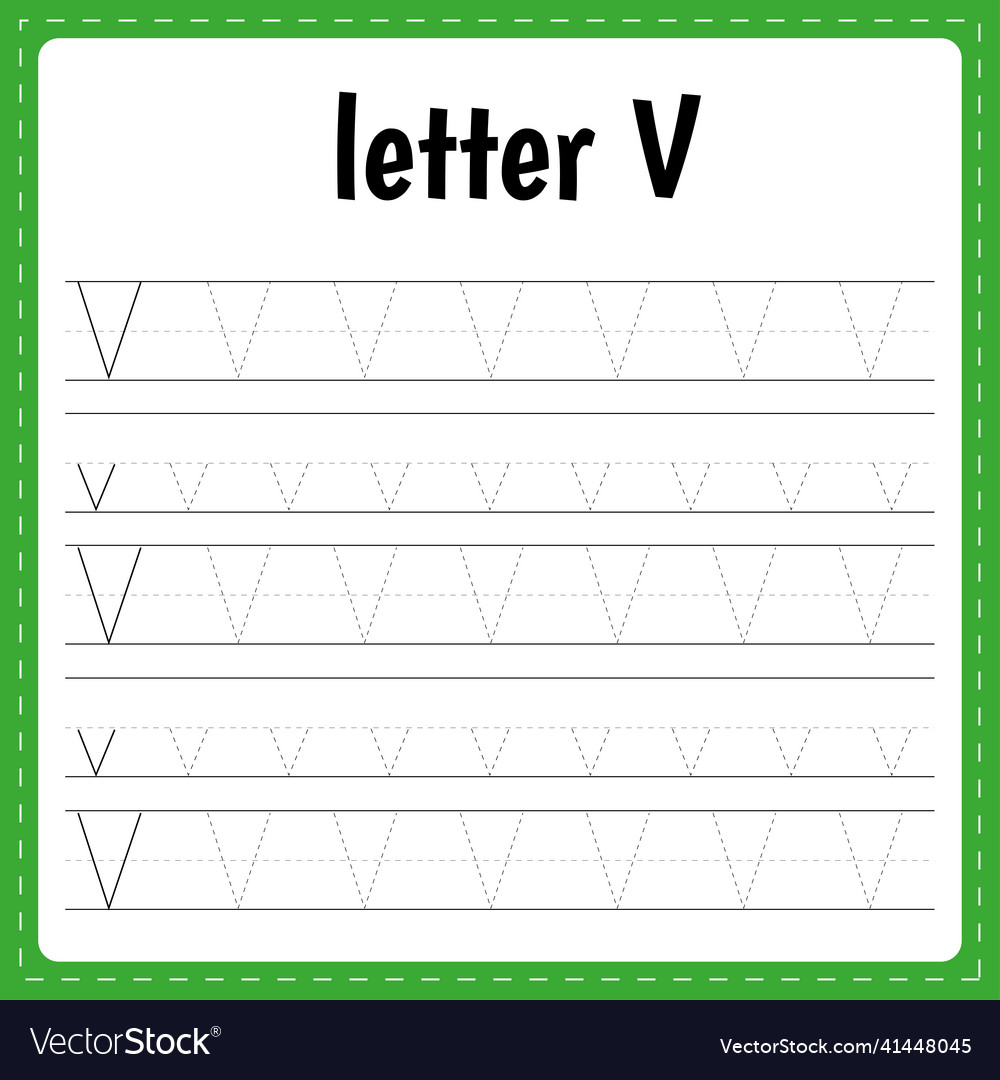 Writing letters tracing page practice sheet Vector Image Writing letters tracing page practice sheet