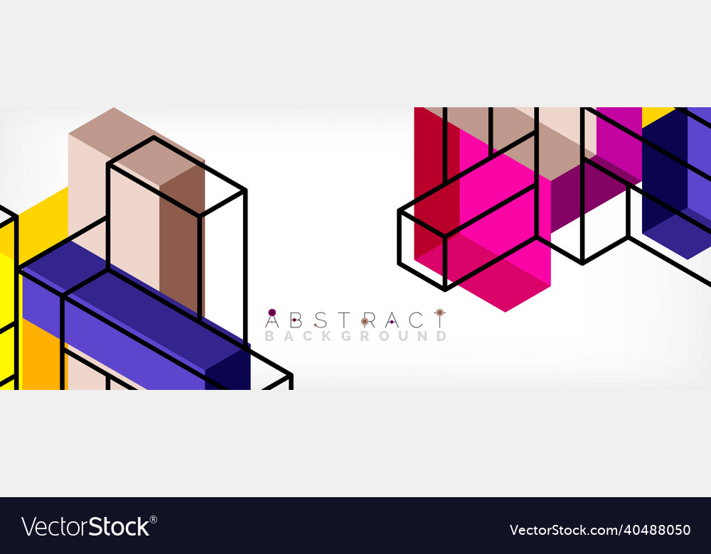 Abstract background 3d cubes cubic elements vector image Abstract background 3d cubes cubic elements