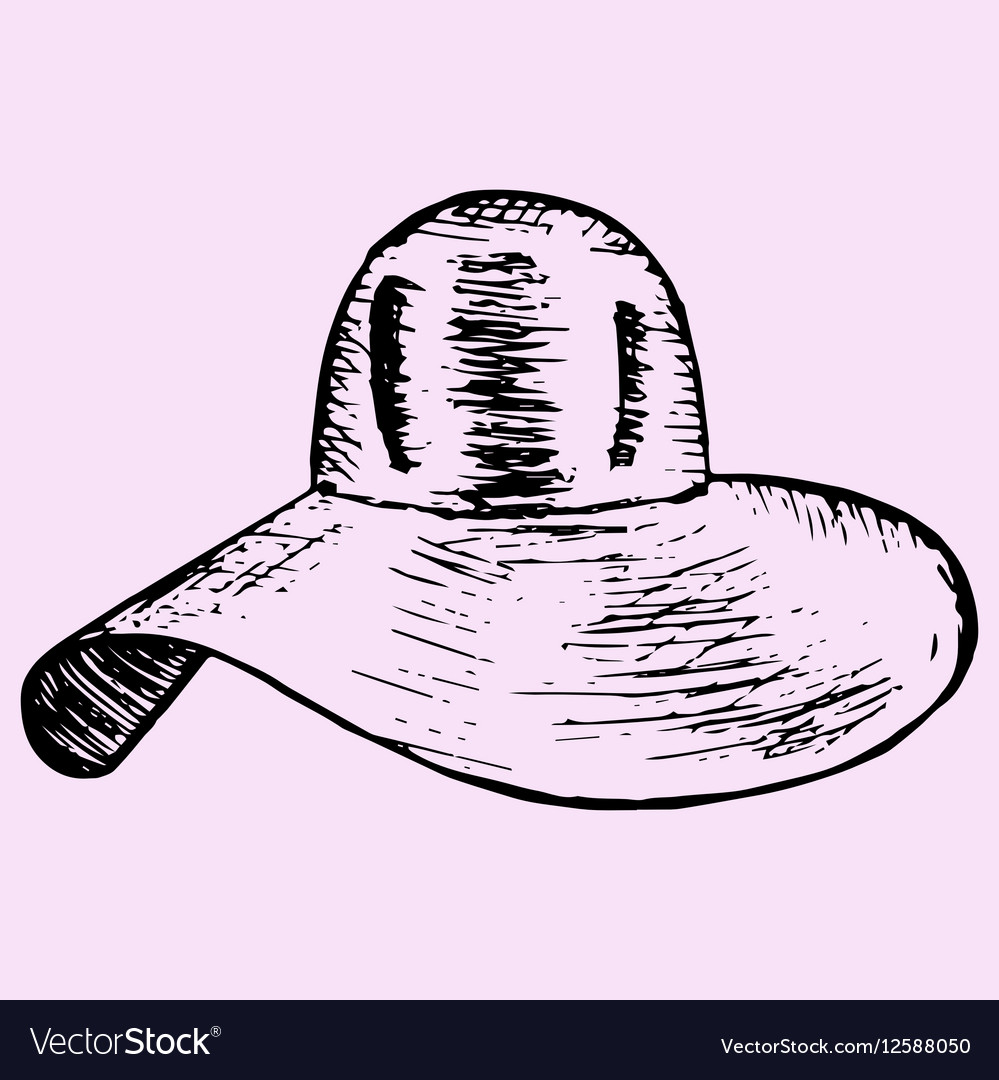 Beach hat Royalty Free Vector Image - VectorStock