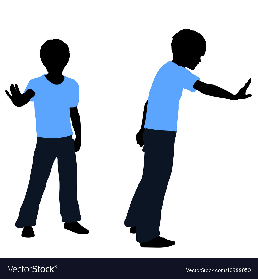 Junge Silhouette in Push-Pose