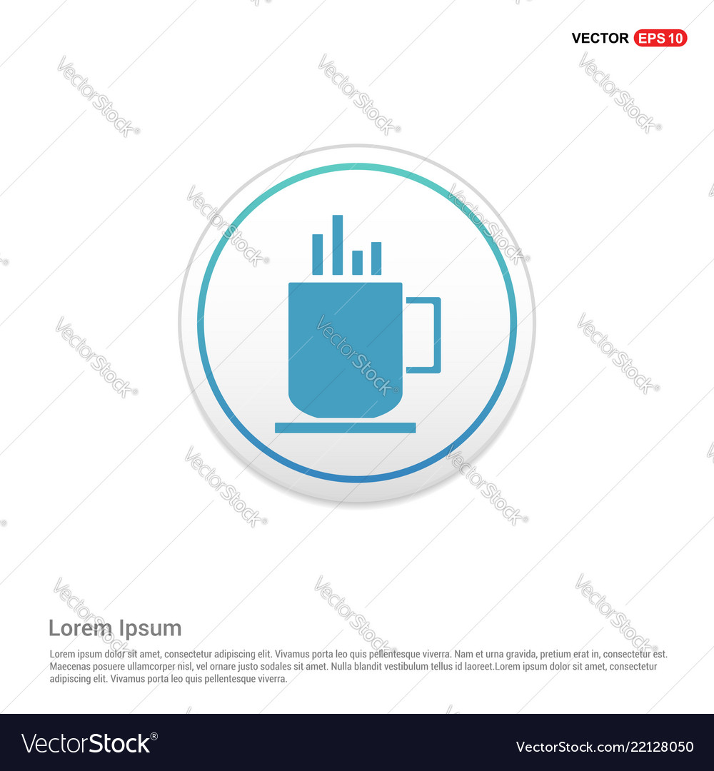 Coffee cup icon white circle button Royalty Free Vector