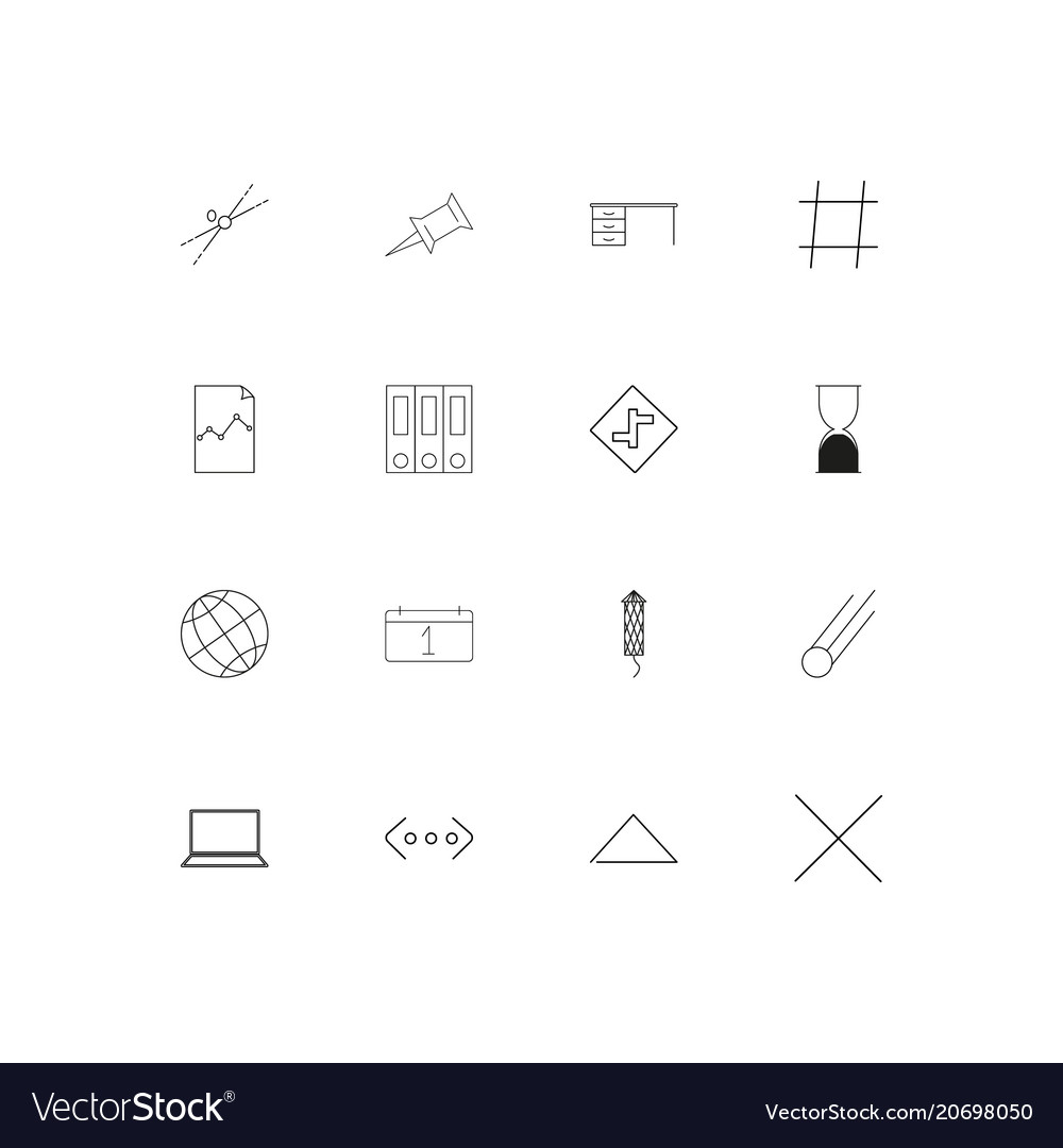 Education and science simple linear icons set