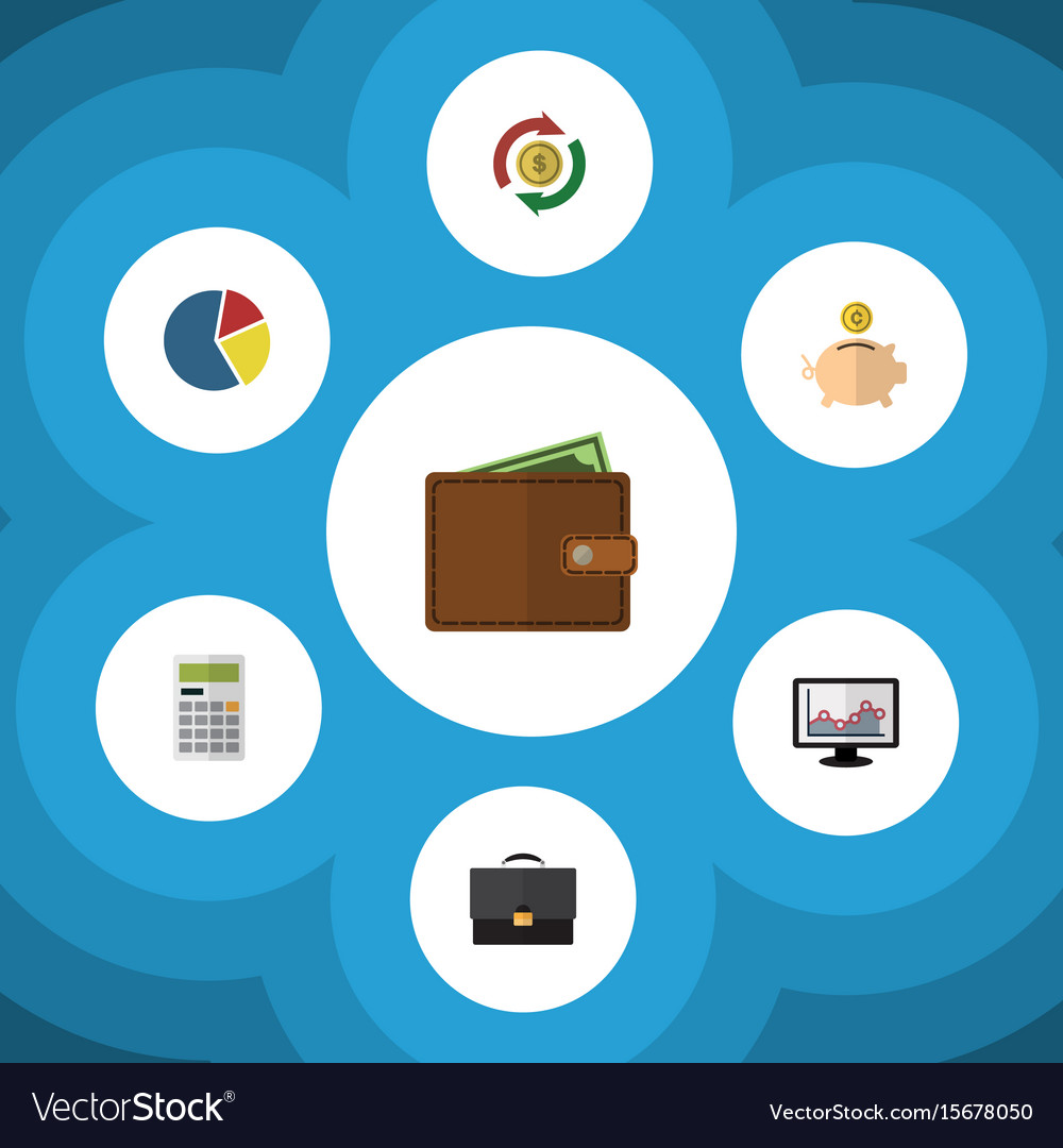 Flat icon gain set of calculate graph
