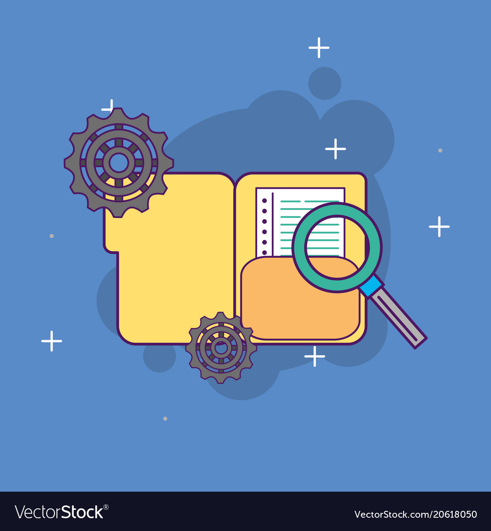 Folder file data dcoument search analysis vector image Folder file data dcoument search analysis