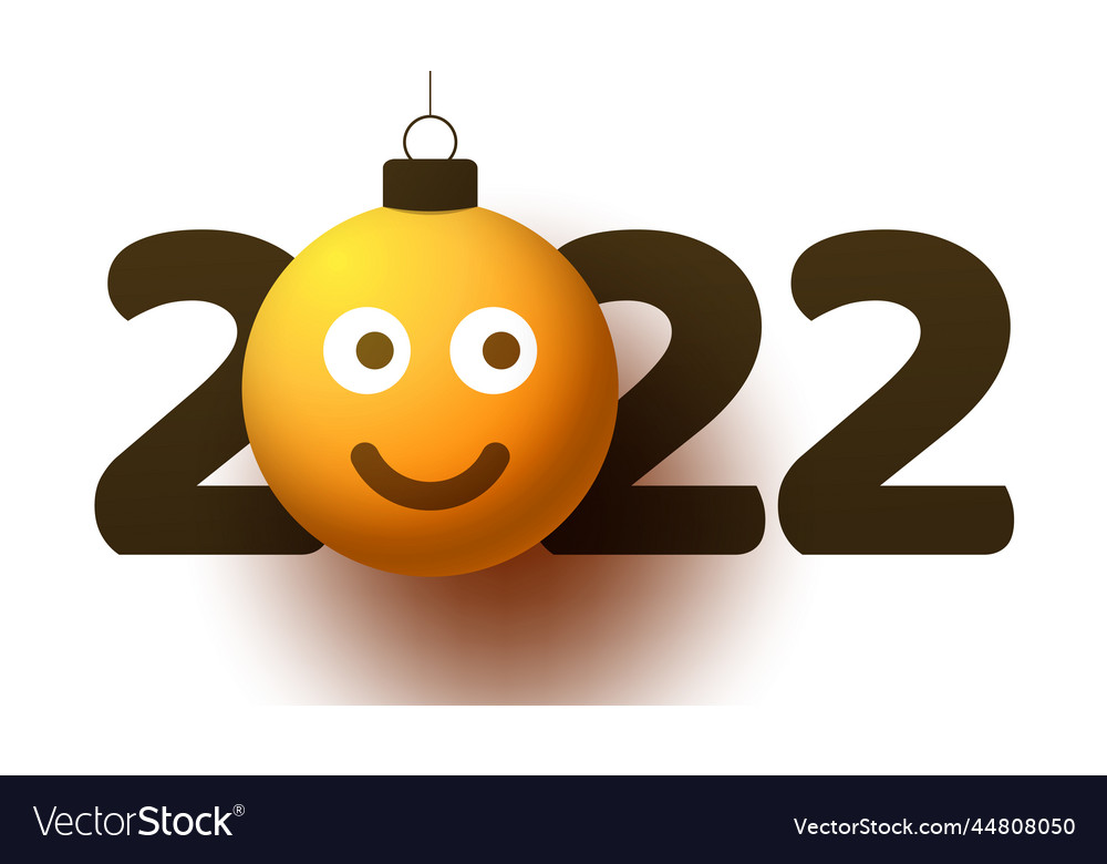 Greeting card for 2022 new year with smiling Vector Image