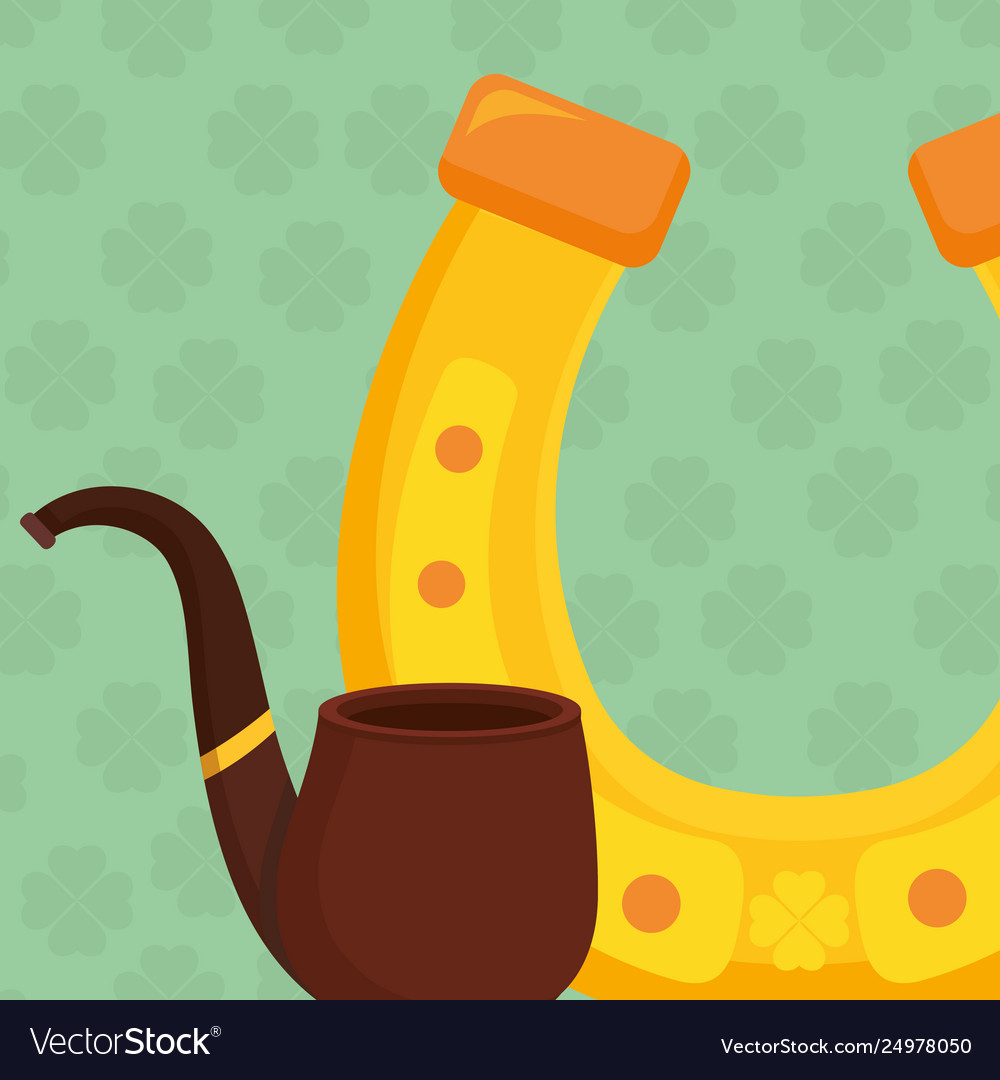 Horseshoe lucky with wooden pipe