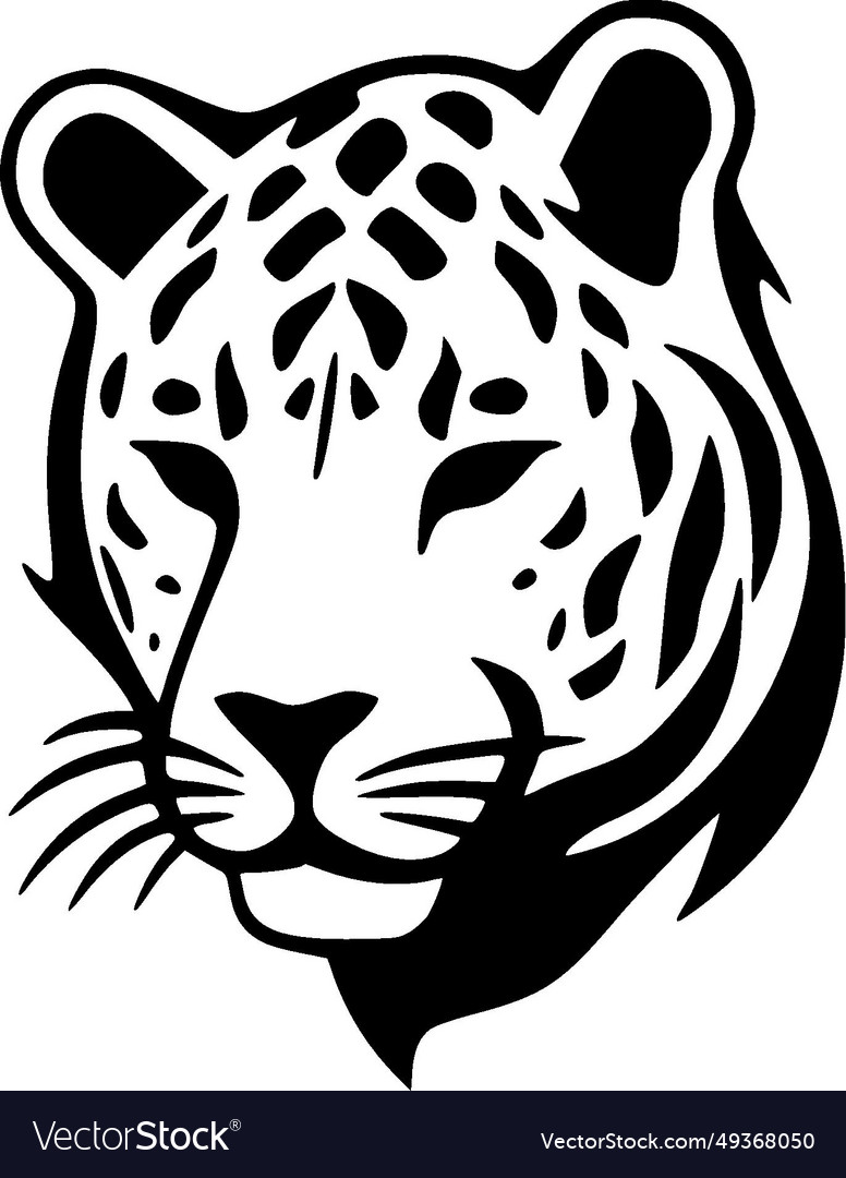 Leopard - black and white isolated icon