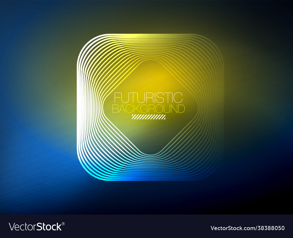 Neon color square shape lines abstract background Vector Image Neon color square shape lines abstract background