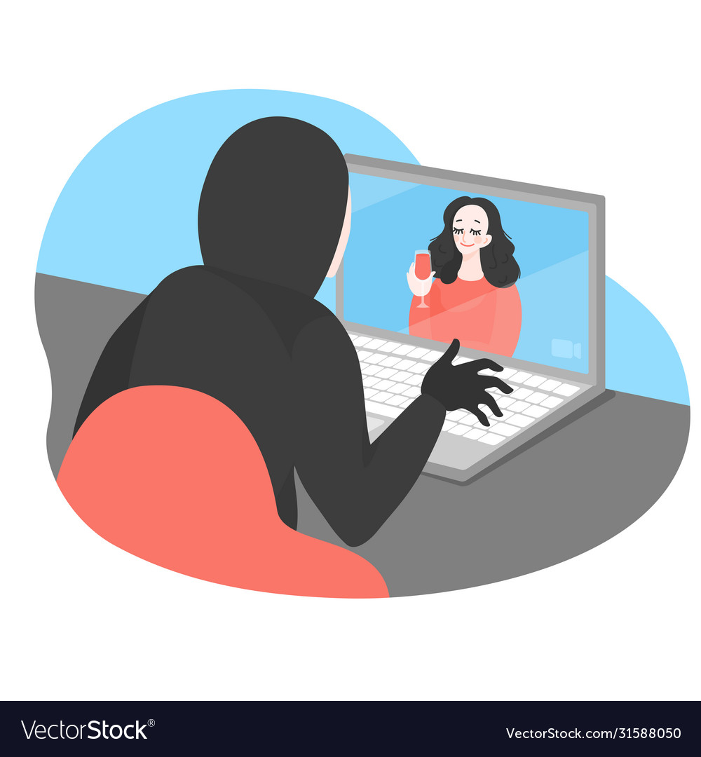 Online date with fraud virtual crime Royalty Free Vector