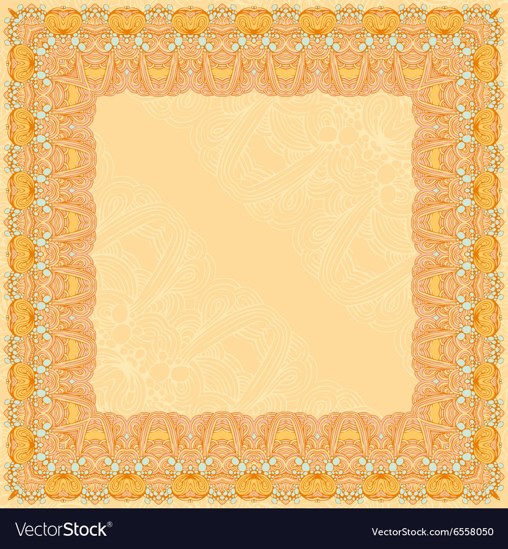 Orange abstract design square frame Royalty Free Vector