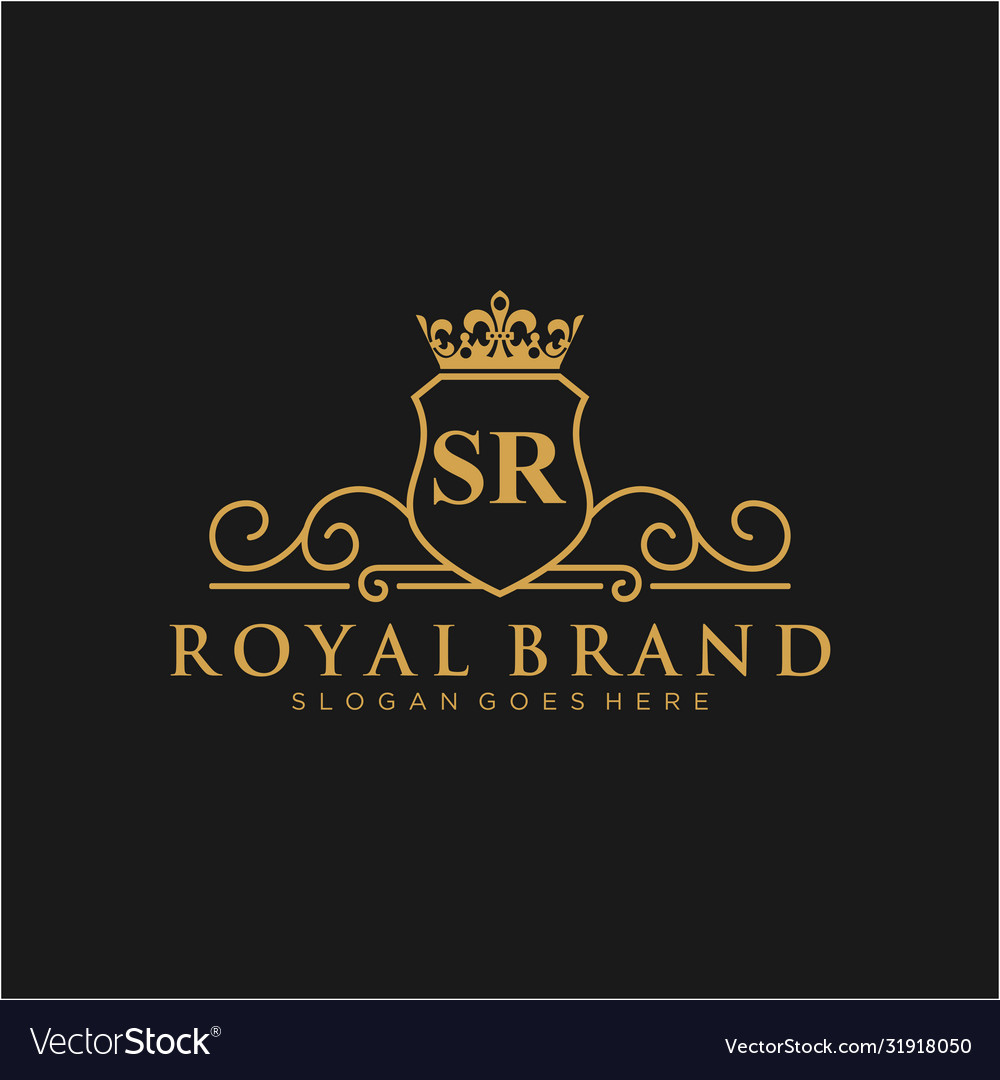 Sr letter initial luxurious brand logo template Vector Image