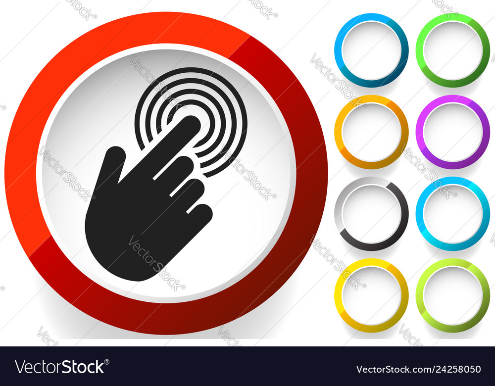Tapping touchscreen on interface mobile phone icon vector image Tapping touchscreen on interface mobile phone icon
