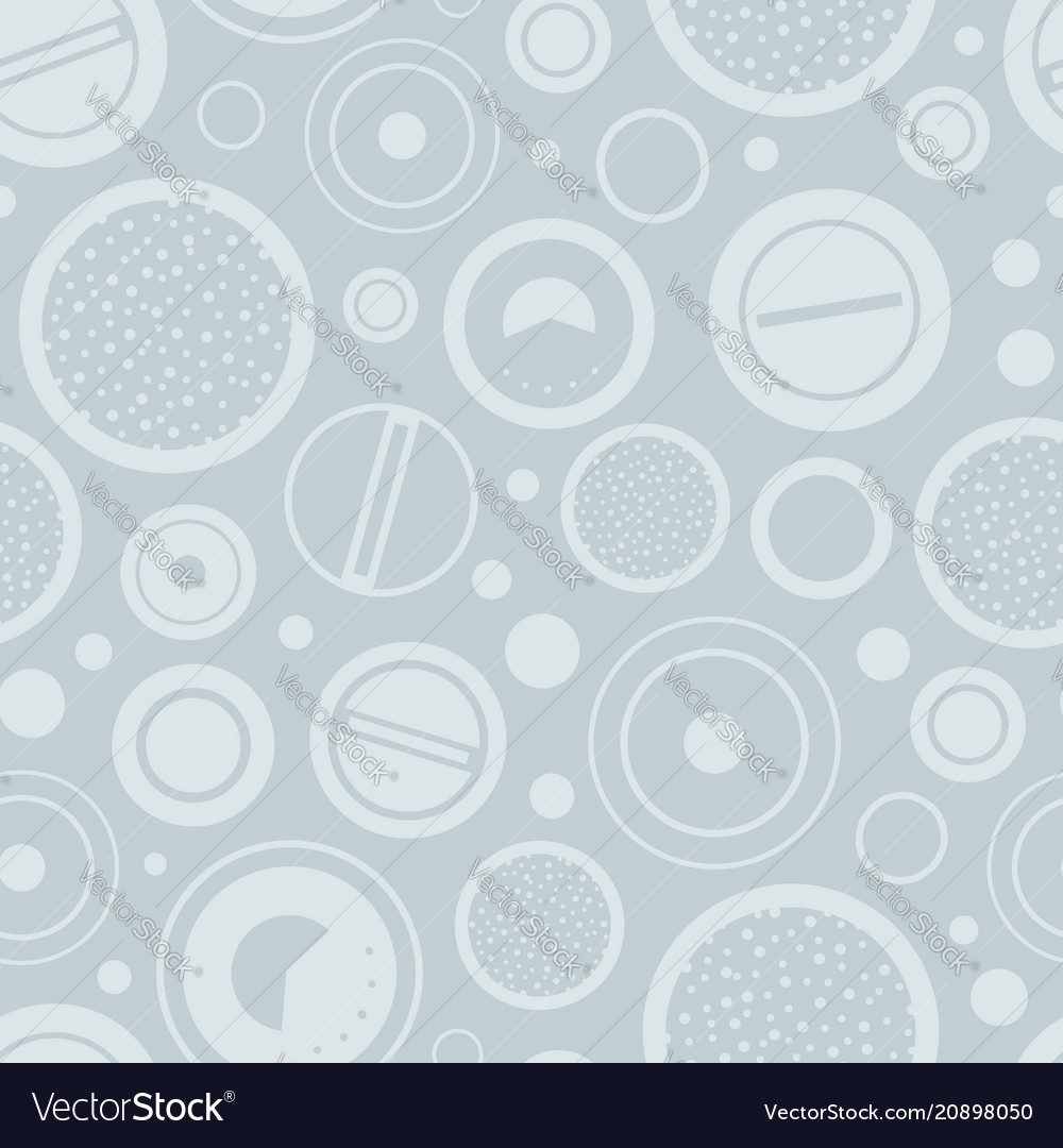 Vintage gray speakers dials seamless vector image Vintage gray speakers dials seamless