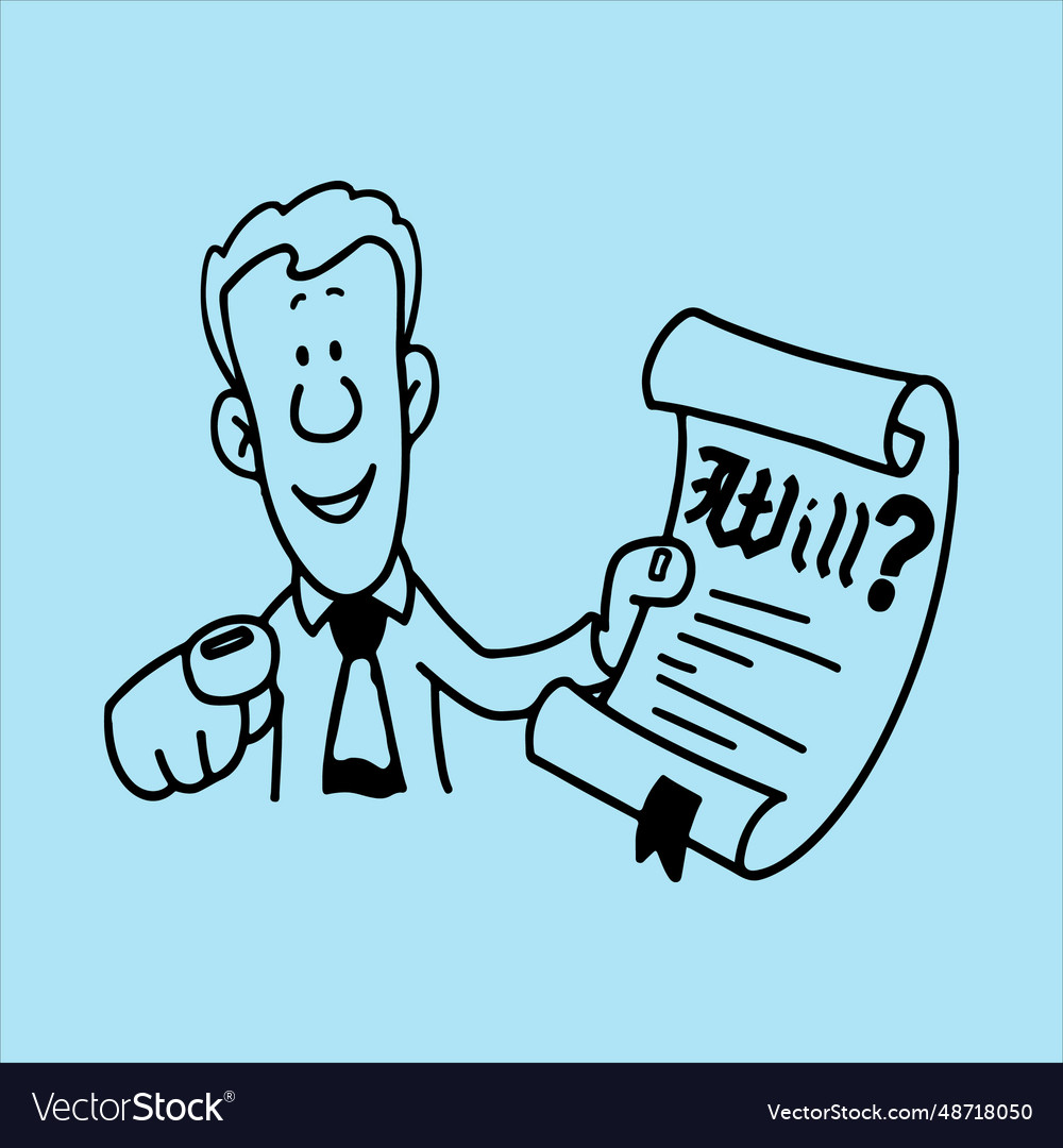 Will document scroll vector image Will document scroll