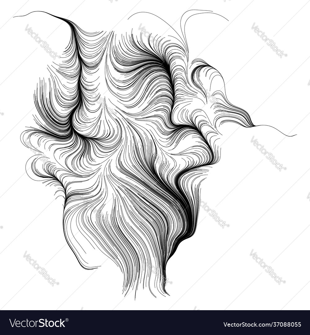 Abstract render random wavy curvy writhe lines vector image Abstract render random wavy curvy writhe lines