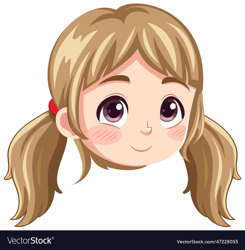 Adorable girl with blonde hair Royalty Free Vector Image