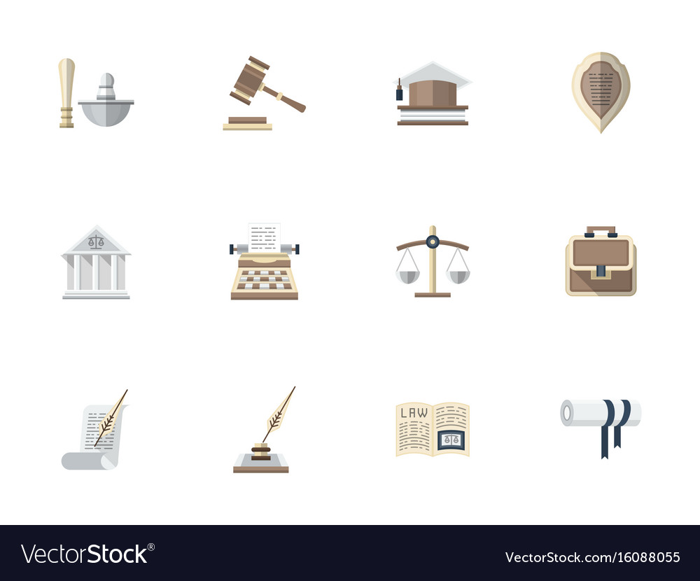 Advocacy flat color icons set