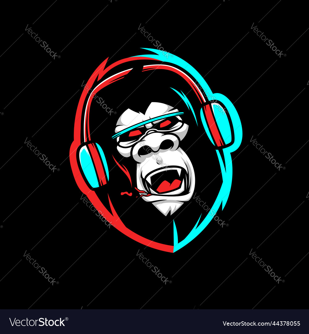 Angry gorilla mascot esport emblem logo