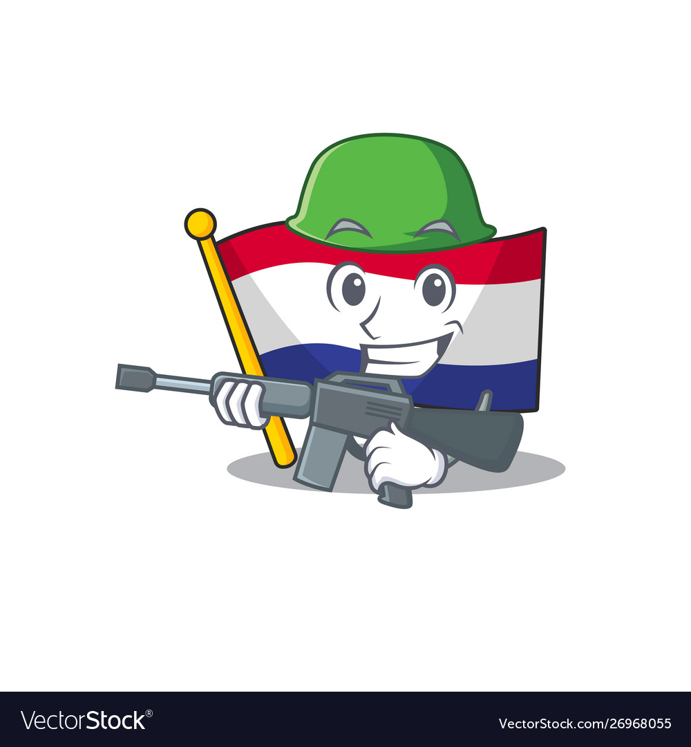 Army flag netherlands isolated in character Vector Image Army flag netherlands isolated in character