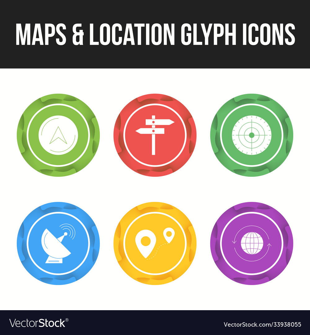 Beautifu maps location glyph icon set