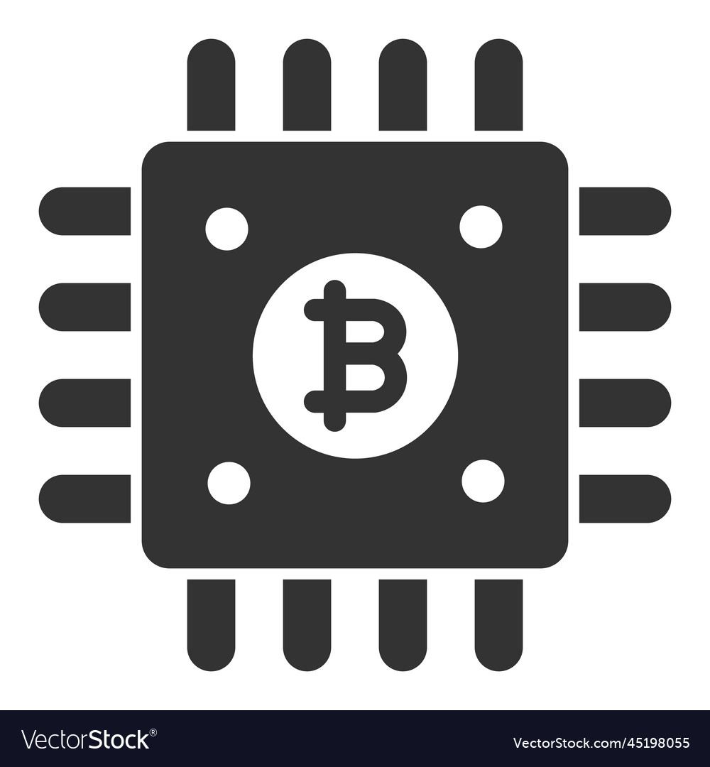 Bitcoin as a processor 1 vector image Bitcoin as a processor 1