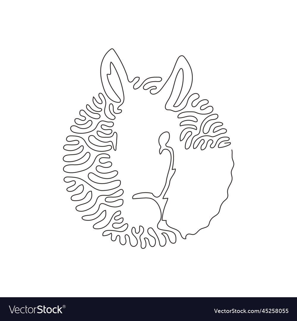 Continuous one curve line drawing of funny donkey vector image Continuous one curve line drawing of funny donkey