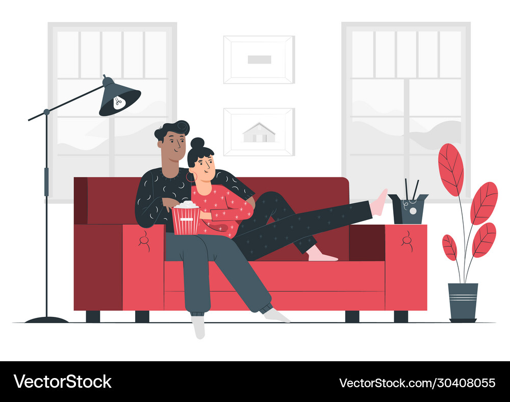 Couple Relaxing at Home Royalty Free Vector Image