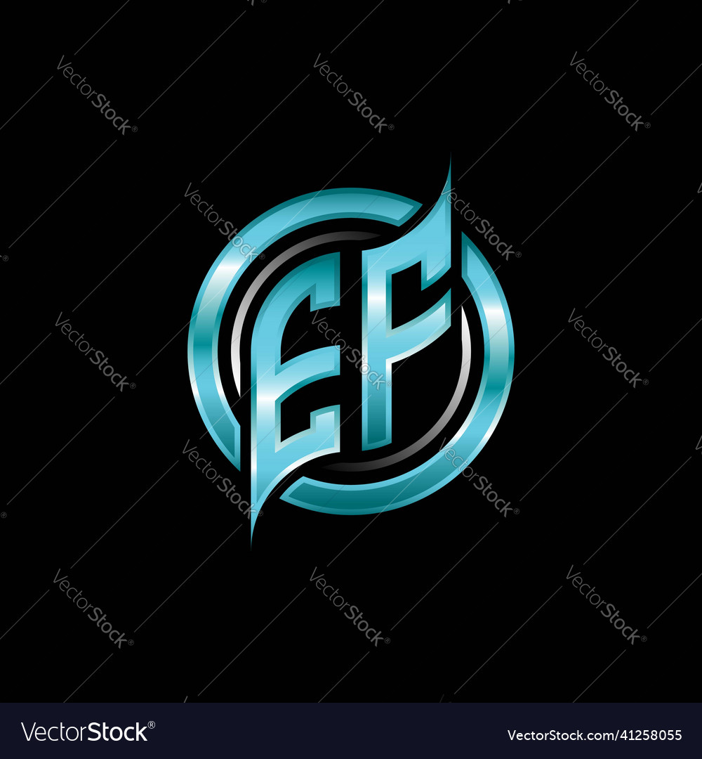 Ef initial monogram logo circle rounded