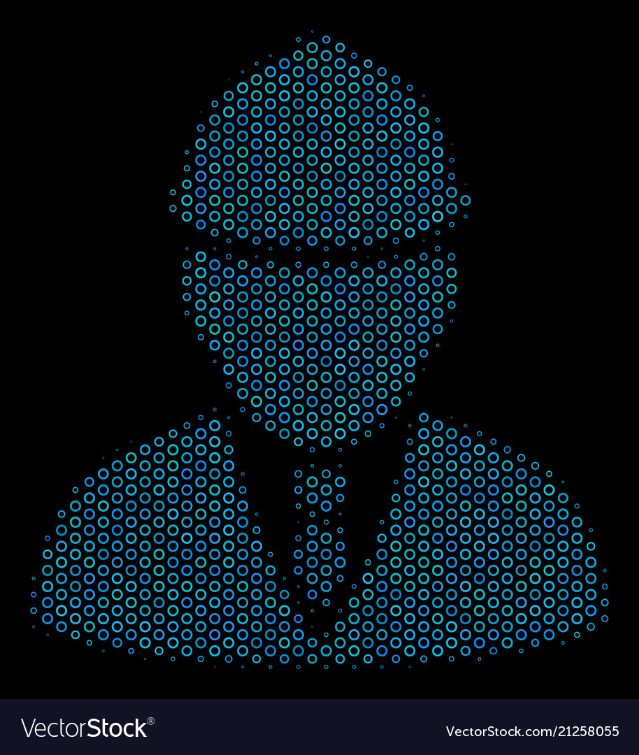 Engineer composition icon of halftone circles